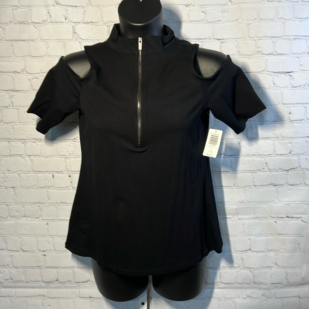 Love Sick by Torrid 1/4 Zip Cold Shoulder Short Sleeve Top Size 14/16 NWT